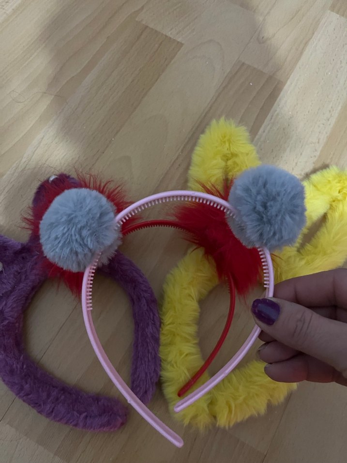 Mor Kürklü Nakışlı Çocuk Taç - Görsel 3