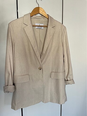 Keten astarlı stradivarius blazer ceket
