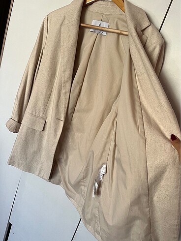 m Beden camel Renk Keten astarlı stradivarius blazer ceket