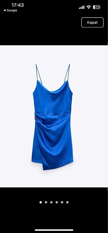 Zara etiketli saten mini elbise