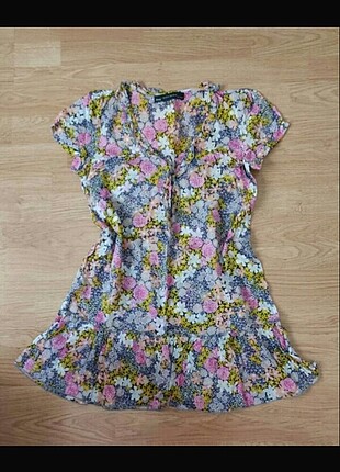 Çiçekli şifon mini elbise