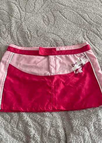 Parlak Pembe Mini Etek, Spor Tarz y2k fairy çörek etek
