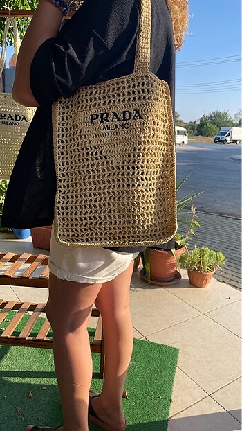 Prada Prada El Yapımı Hasır Çanta