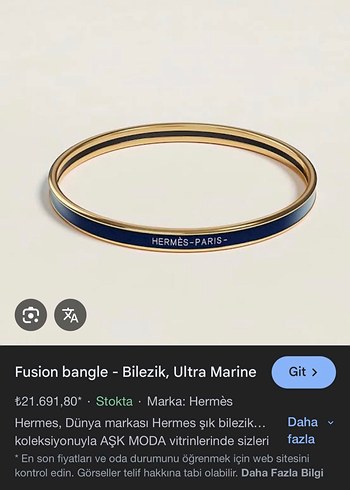 Hermès Ultra Marine Elastik Bilezik