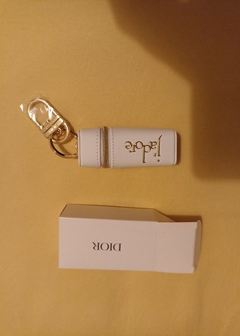 Dior Jadore Beyaz Deri Anahtarlik Ruj Kutusu