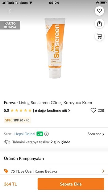 Forever Living Güneş Kremi