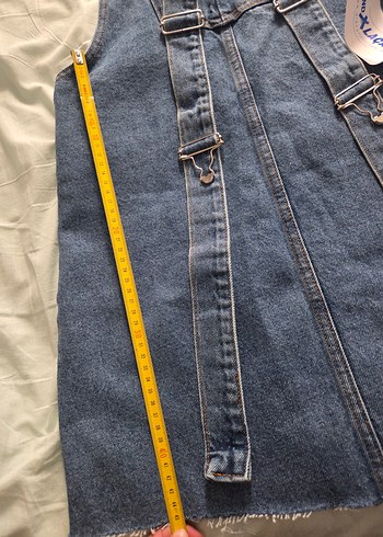 Diğer Kadın Mavi Denim Midi Salopet etiketli ürün