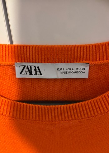 Kadın Turuncu Kısa Kollu Triko Elbise - Görsel 3