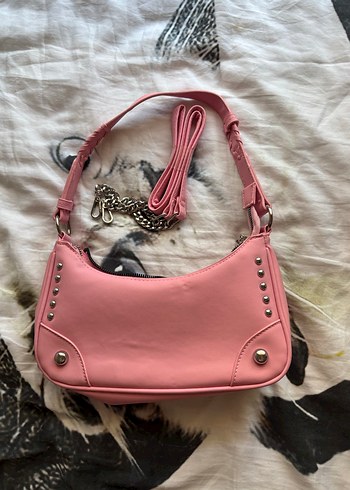 Pembe Deri Tokalı Kadın Çanta - Görsel 4