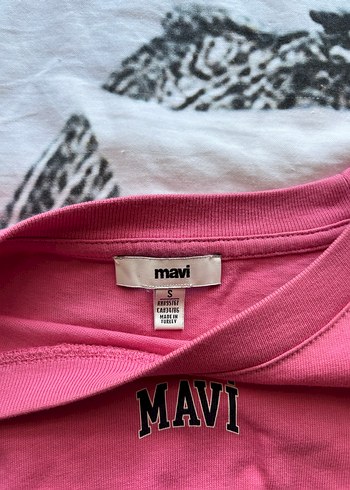 Mavi Pembe Oversize Kadın Tişört - Görsel 3