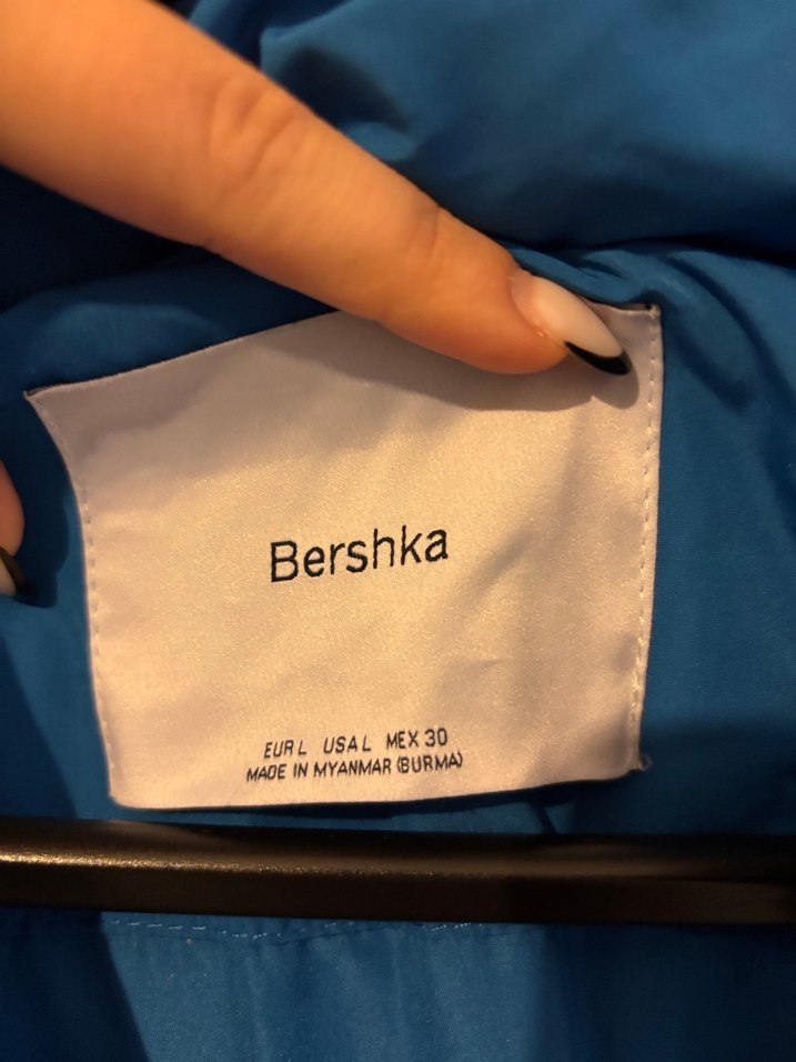 Düğmeli Mavi Street Style Kadın Mont - Görsel 3