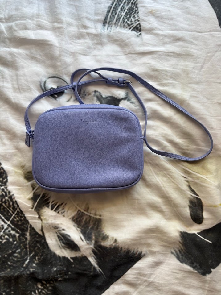 Mor Deri Fermuarlı Kadın Çapraz Çanta - Görsel 2