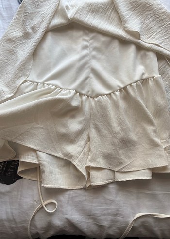 Beyaz Mini askılı elbise - Görsel 2