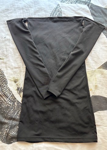 Uzun Kollu Siyah Straplez Gotik Elbise - Görsel 2