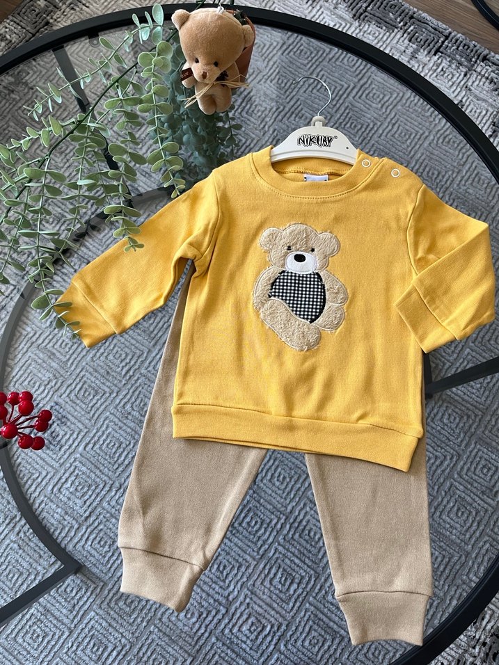 Ayıcık Nakışlı Erkek Bebek Takımı - Görsel 2