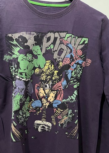 Erkek Çocuk Mor Uzun Kollu Baskılı Tişört - Görsel 2