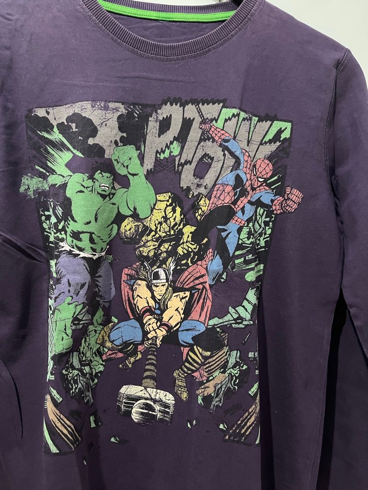 Erkek Çocuk Mor Uzun Kollu Baskılı Tişört - Görsel 2