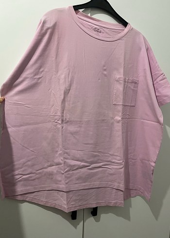 Pembe Kısa Kollu Basic Kadın Tişört - Görsel 3