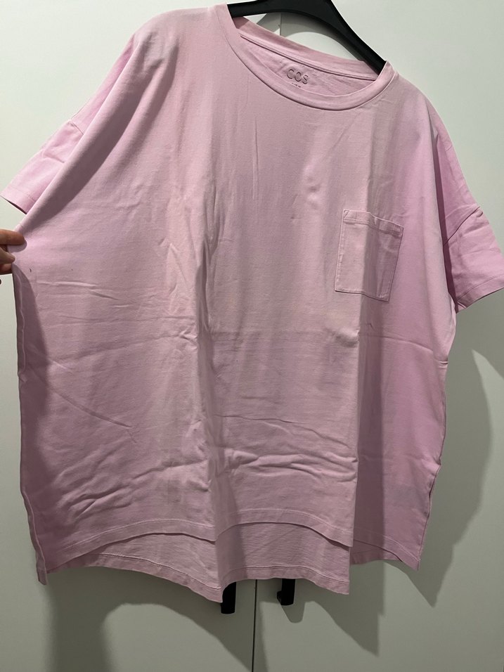 Pembe Kısa Kollu Basic Kadın Tişört - Görsel 2