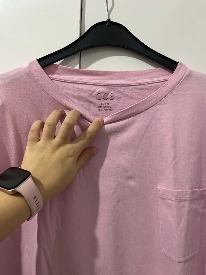 Pembe Kısa Kollu Basic Kadın Tişört - Görsel 4