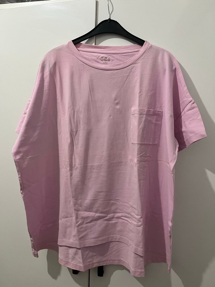 Pembe Kısa Kollu Basic Kadın Tişört - Görsel 5