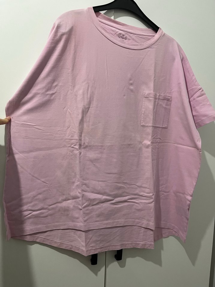 Pembe Kısa Kollu Basic Kadın Tişört - Görsel 3