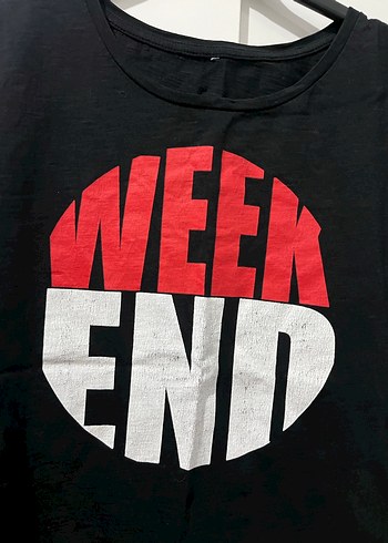 Siyah Kısa Kollu Baskılı Kadın Tişört - Görsel 3