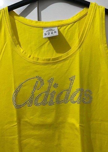 Kadın Sarı Adidas Baskılı Atlet - Görsel 3