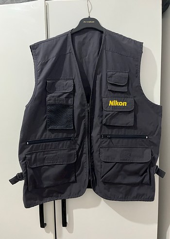 Nikon Siyah Erkek Kolsuz Streetwear Yelek - Görsel 2