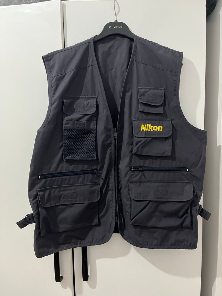 Nikon Siyah Erkek Kolsuz Streetwear Yelek - Görsel 2