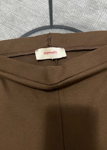 Düz Kahverengi Kadın Tayt Pantolon - Görsel 6