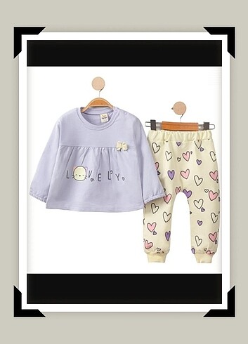 Kız Bebek Lovely Kalpli Alt Üst Takım - Görsel 2