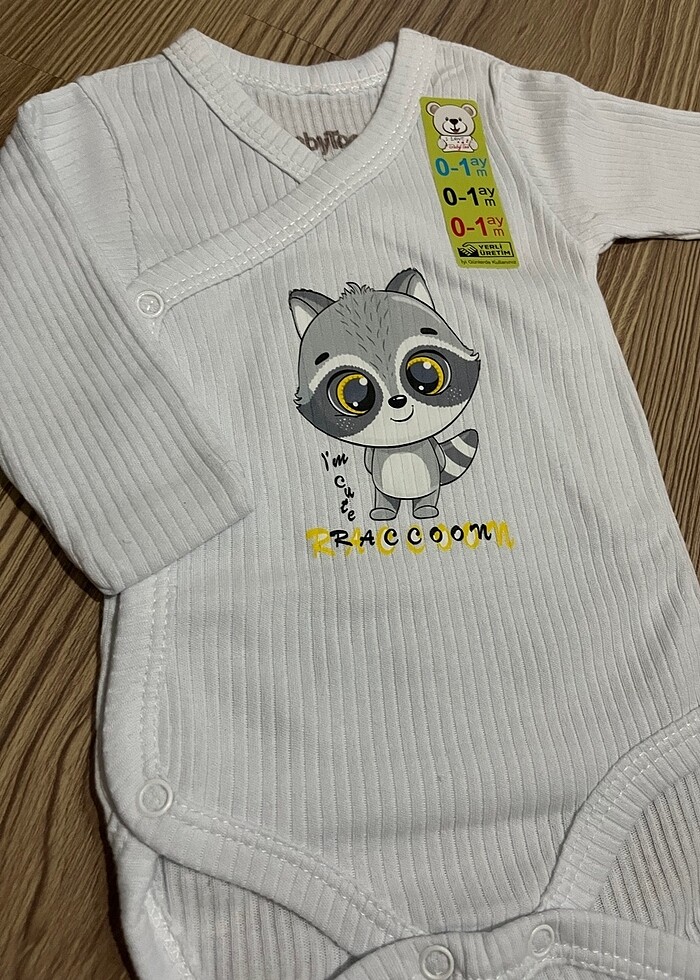 Rakun baskılı kundak badi zıbın - Görsel 2