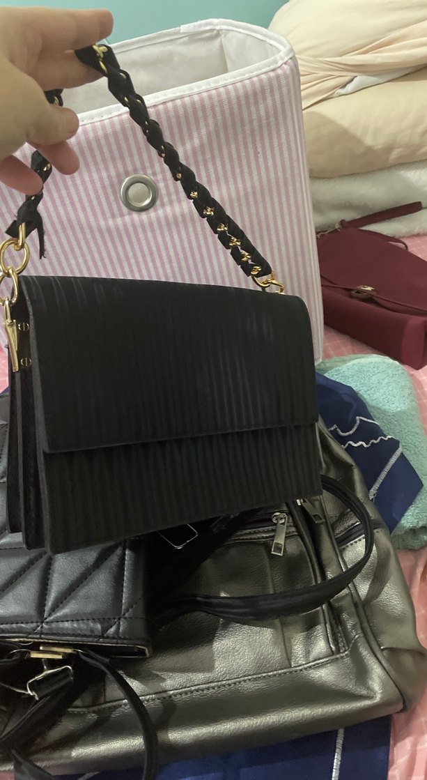 Zincir Detaylı Siyah Kadın El Çantası - Görsel 2