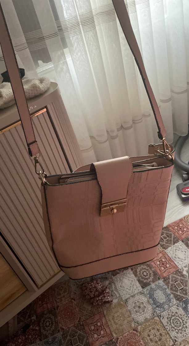 Bej Deri Tokalı Kadın Çantası - Görsel 3