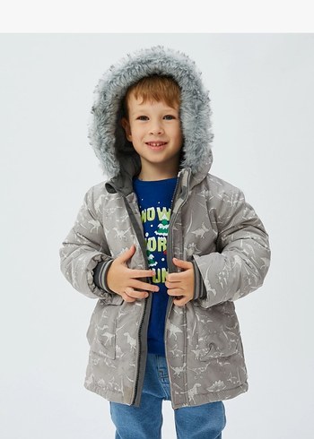 Koton Kürklü Kapüşonlu Erkek Çocuk Mont - Görsel 3