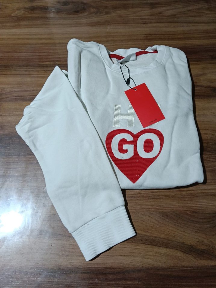 Kadın Beyaz Kısa Kesim Pamuklu Sweatshirt - Görsel 2