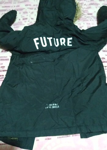 Düğmeli Siyah Çocuk Mont - Görsel 2