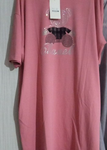 Pembe Baskılı Kısa Kollu elbise - Görsel 2