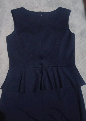 Lacivert V Yaka  Midi Elbise - Görsel 4