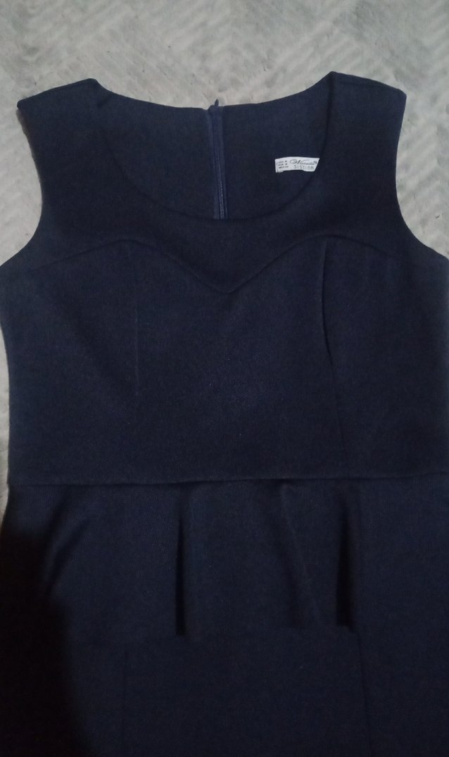 Lacivert V Yaka  Midi Elbise - Görsel 2