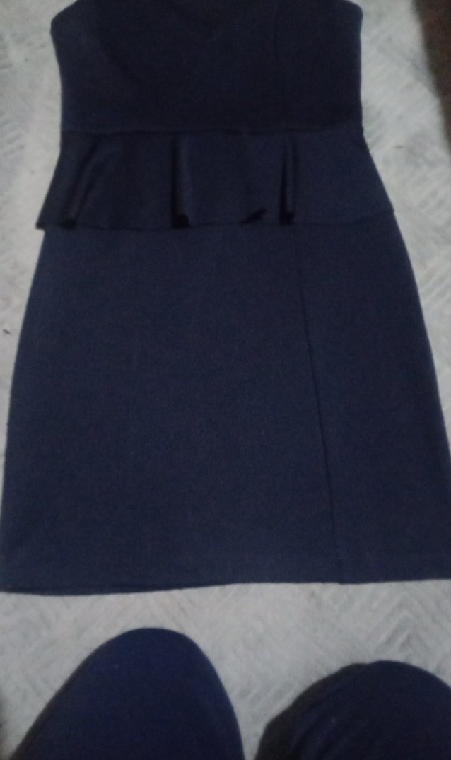 Lacivert V Yaka  Midi Elbise - Görsel 3