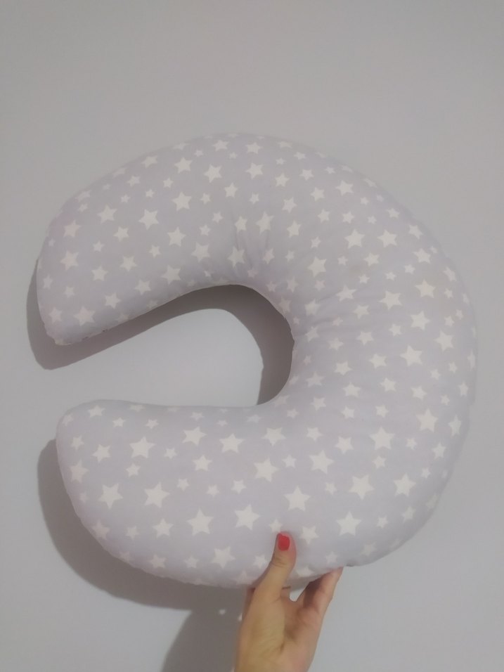 Gri Yıldız Desenli Emzirme ve Hamile Yastığı - Görsel 4