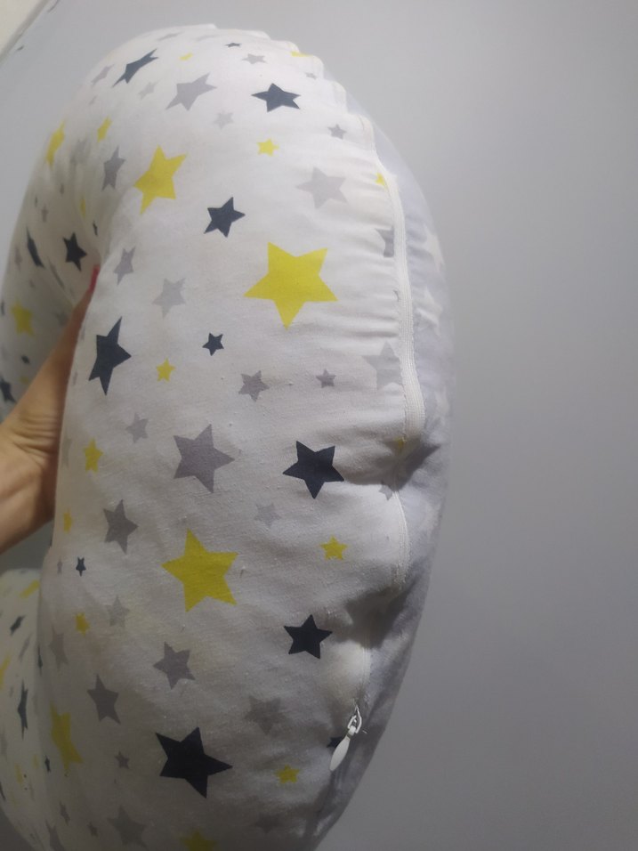Gri Yıldız Desenli Emzirme ve Hamile Yastığı - Görsel 3