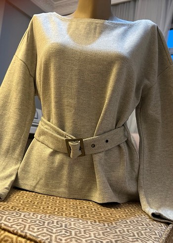 Oxxo Gri Kemerli Kadın Sweatshirt