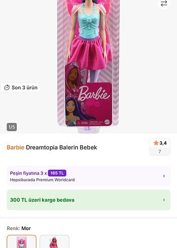 Barbie Barbie Bebek - Pastel Pembe Elbiseli