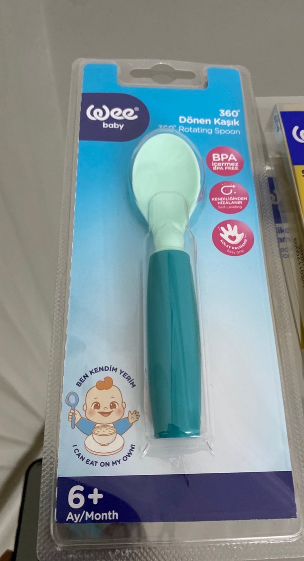 Wee Baby 360° Dönen Silikon Mama Kaşığı Seti - Görsel 2