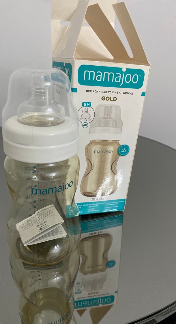 Mamajoo Altın Renk Bebek Biberonu 250 ml - Görsel 3