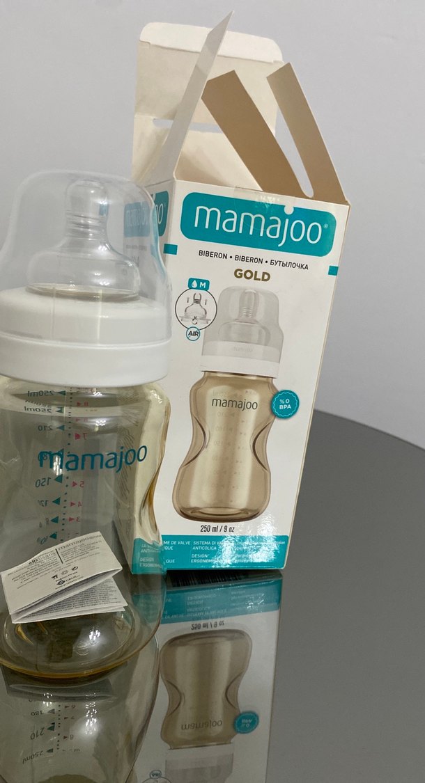 Mamajoo Altın Renk Bebek Biberonu 250 ml - Görsel 2