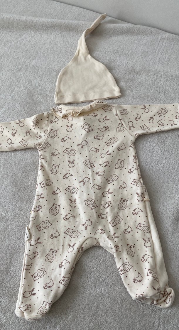 Nakışlı Beyaz Bebek Kız Tulum Seti 0/3 - Görsel 4